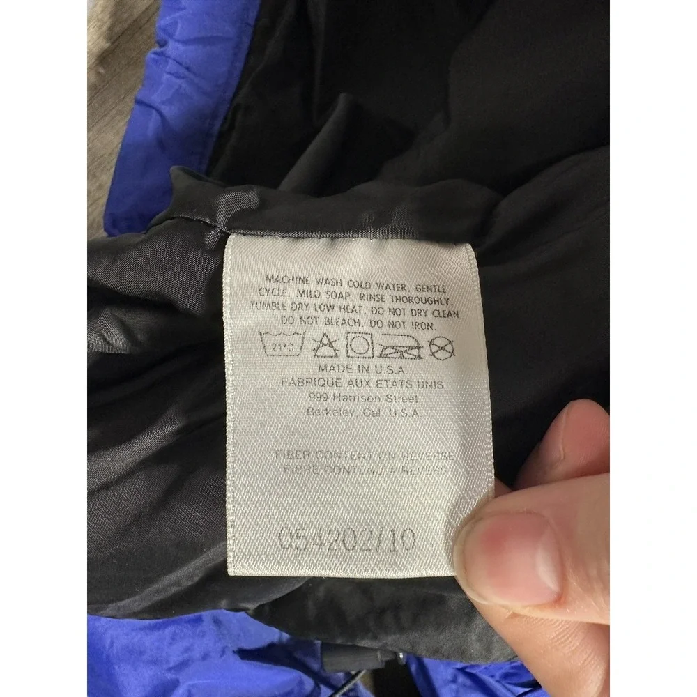 VTG North Face Mens Blue Black Full Zip Windbreaker Jacket Size Large‎